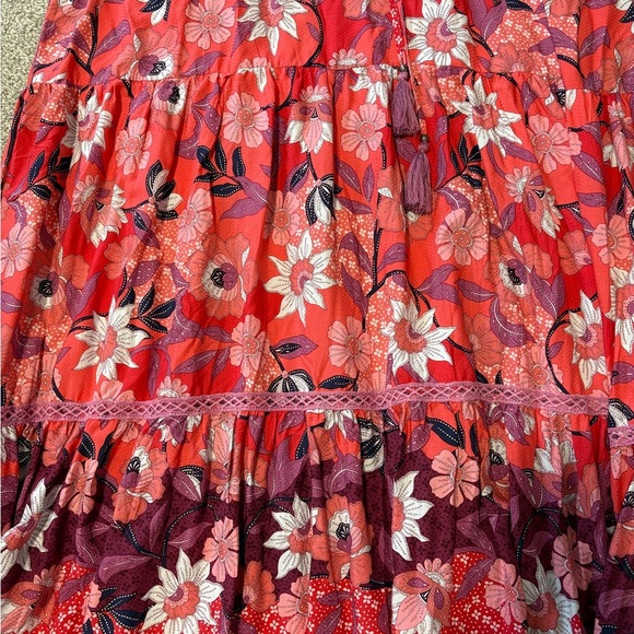 NWT Aveology Pink Floral Print Maxi Haven Tiered Dress Women's Plus Size 18/20 - Picture 3 of 13
